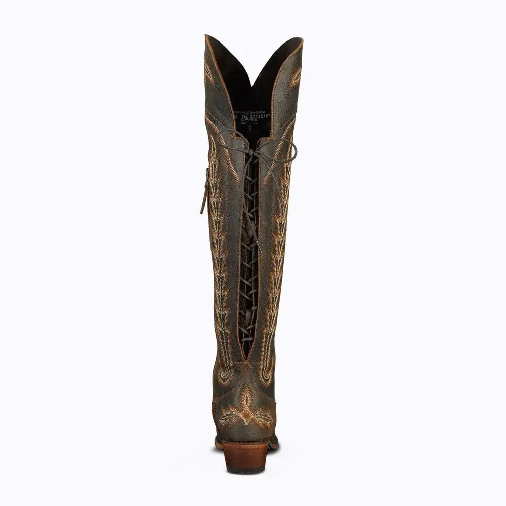 Lane Lexington OTK Womens 7.5 Over Knee Corset Western Cowboy Boots Leather